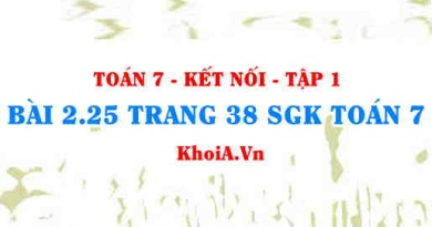 Bài 2.25 trang 38 SGK Toán 7 tập 1 Kết nối tri thức
